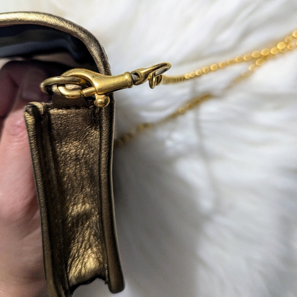 Rare Vintage Coach Mini Bag Metallic Gold Like New - Picture 5 of 7